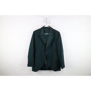 Vintage 50s Rockabilly Mens 39R Satin Trim Smoking Prom Tuxedo Jacket Green USA